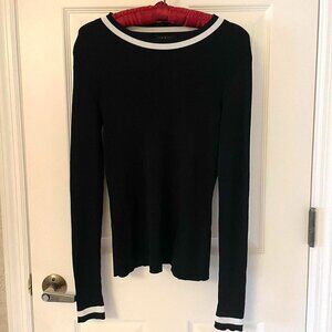 Rag & Bone Womens Sweater XS Black White Long Sleeve Minimalist Grunge Office